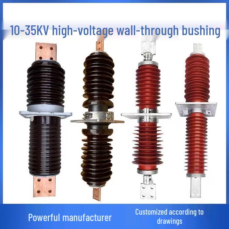 CWW-10KV/4000A High Voltage Porcelain Wall Bushing with Tin-Plated Copper Busbar, Anti-Fouling, Suitable for Indoor/Outdoor Use at 20KV and 35KV.