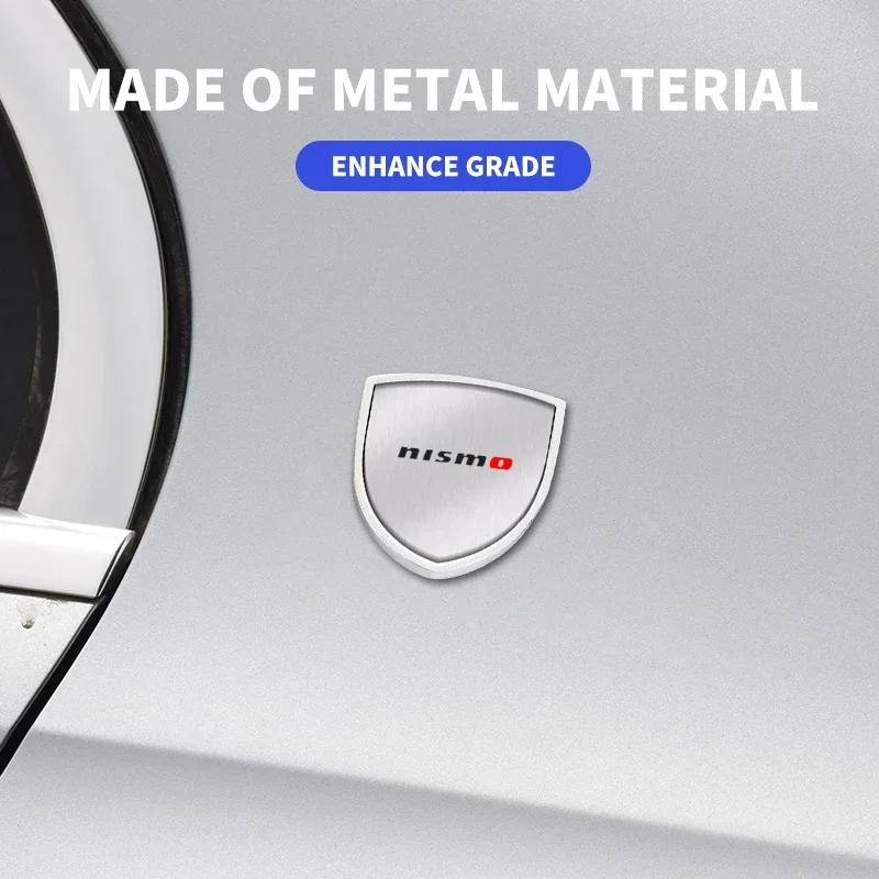 1/2pcs 3D Car Styling Shield Emblem Badge Metal Stickers Decor Decals For Nissan Nismo Qashqai Teana X Trail T32 T31 Tiida Juke