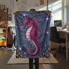 1Pc Marine life Print Flannel Blanket, High quality Comfortable for All Seasons, Home Decor, Warmth and Comfort, Perfect for Christmas Gifts