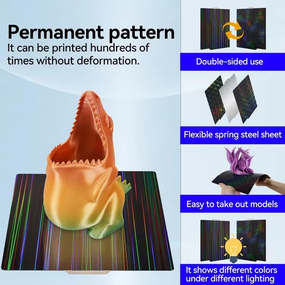 X1C P1P P1S A1 Пластина для печати для Bambu Lab Пластина Гладкий лист PEI PEO PET для 3D-принтера Bambulabs X1 P1P Нагревательный стол Пластина для печати