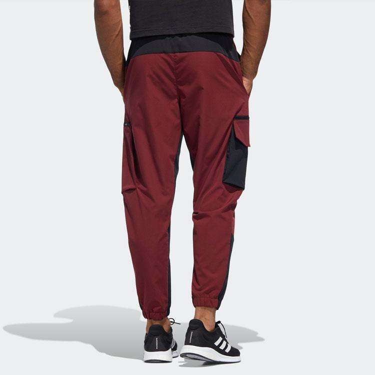 Adidas Тканые брюки Cny с контрастными вставками, мужские штаны, красные HC0263