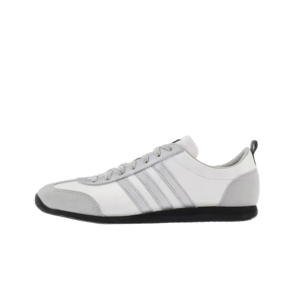 Adidas VS JOG 2.0 Abrasion Resistant, Lightweight, And Breathable Low top German Army Trainers Women's Silver Gray JR4653(Team728-)