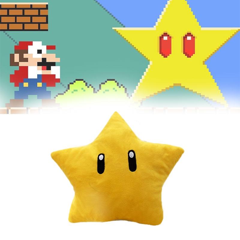 Плюшевая игрушка Супер Марио Желтая Звезда 30 см Короткошерстная Фигурка