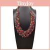 Creative Wooden Colored Bead Woven Necklace Neck Accessories For Gift Holiday