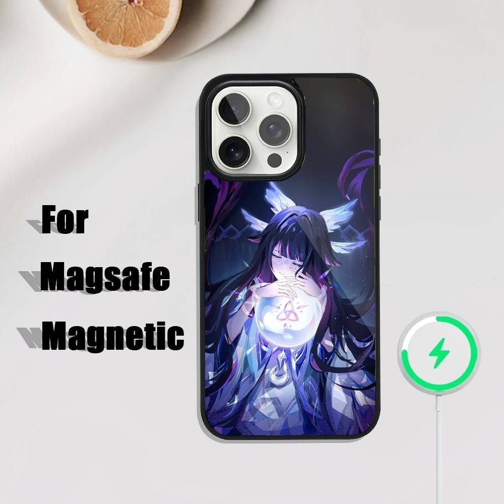 G-Genshin Impact Коломбина Чехол для телефона для iPhone 17,16,15,14,13,12,11,Pro,Max,Plus,Mini,SE4,E Магнитный Magsafe Беспроводная зарядка