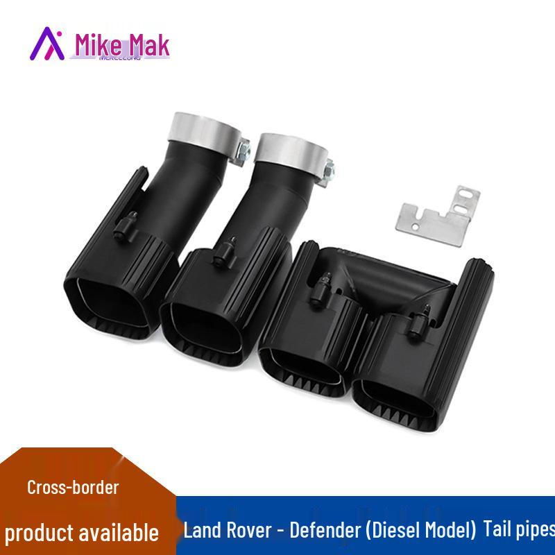 Black Warrior Quad-Outlet Honeycomb Tailpipe for Land Rover Defender Diesel