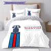 Постельное белье с узором Martini Racing, Комплект с одеялом, Пододеяльник, Наволочка, Домашний подарок на день рождения(1 пододеяльник + 2 наволочки, без наполнителя)