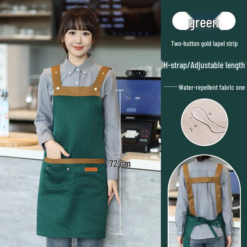 Custom Logo Waterproof and Oil-Proof Apron for Catering, Milk Tea, Coffee Shops, Baking, and Cooking