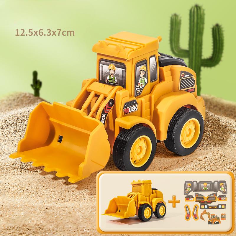 Engineering Vehicle Model Press Sliding Car Excavator Bulldozer Children Educational Construction Vehicle Toy Kids Boy Gift