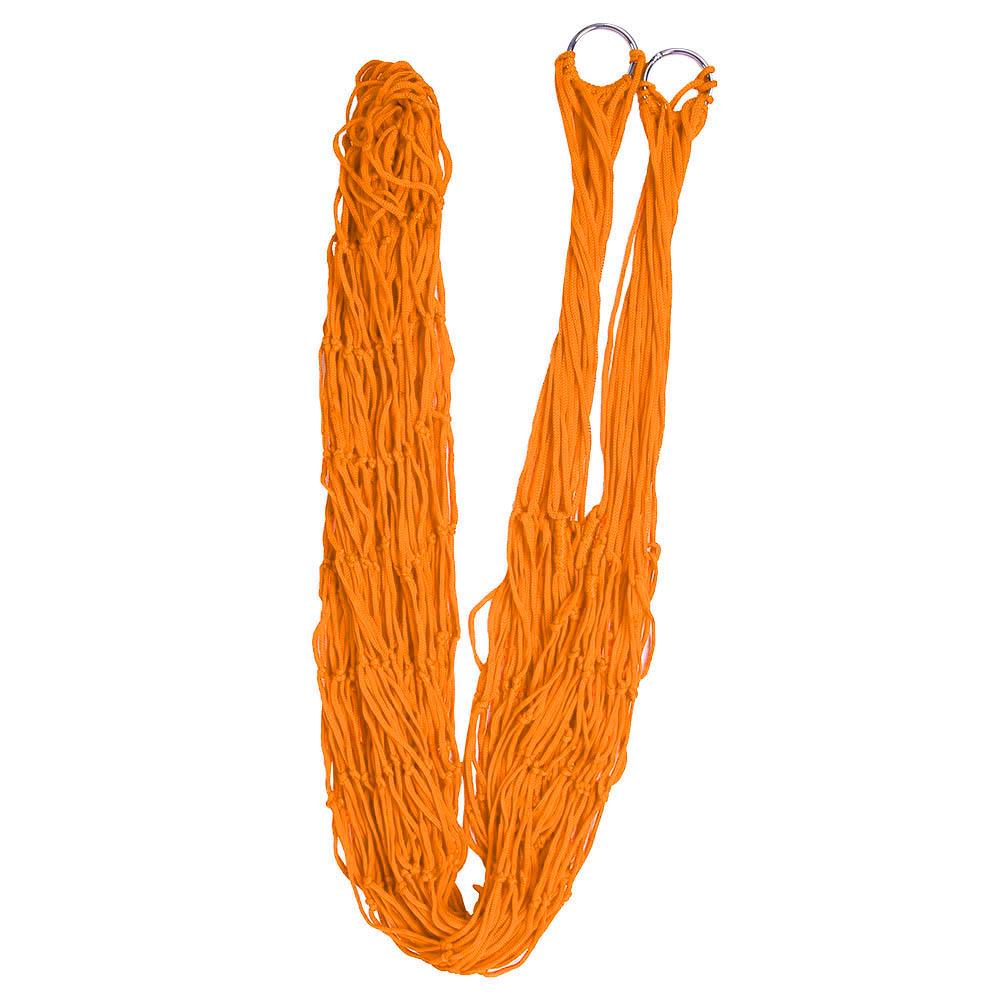 Удобная двухместная подвесная кровать-качели, гамак из нейлоновой сетки для кемпинга на открытом воздухе(оранжевый)