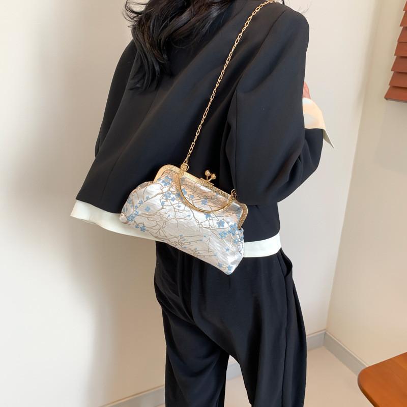 2024 Spring Fashion Retro Casual Shoulder Bag Vintage Crossbody Bag Blue Red