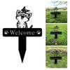 Practical Iron Cat Welcome Sign for Outdoor Use In Gardens and Courtyards Delicate Welded Cat Sculpture Accessories