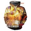 Мужские толстовки Mazinger Z с принтом аниме-робота 3D для мужчин и женщин, модные толстовки с капюшоном большого размера Harajuku для детей, пуловеры, спортивный костюм