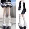 1pc Bow Lace Mid-tube Socks Lolita Winter Leg Cover Warm White Socks Style Cute Sweet Middle Fo X4T3