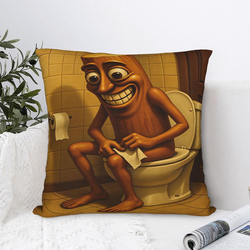 Pillow Case Tung Tung Sahur Toilet Funny Meme Soft Pillow Cover For Living Room Bed Chair Morden Pillowcases