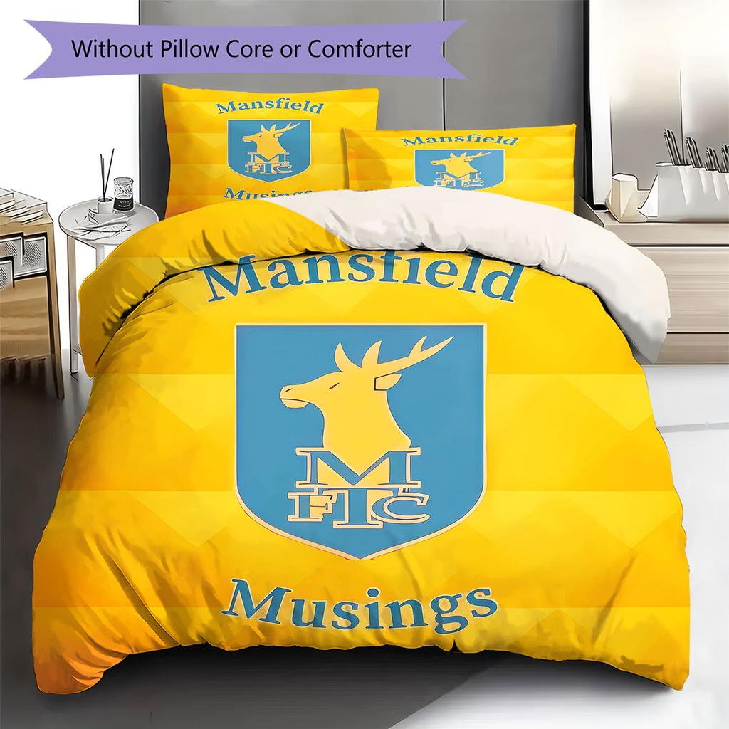 MansfieldFC Pattern Bedding Quilt Set Quilt Cover Pillowcase Home Decoration Birthday Gift (1 * duvet cover + 2 * pillowcase, without core)