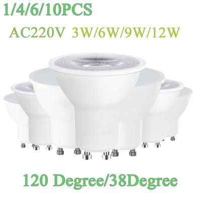 1/4/6/10 шт. Светодиодный спот GU10 AC220V Высокая яркость 3000K/4000K/6000K Светодиодная лампа LED энергосберегающая Для домашнего декора Замена