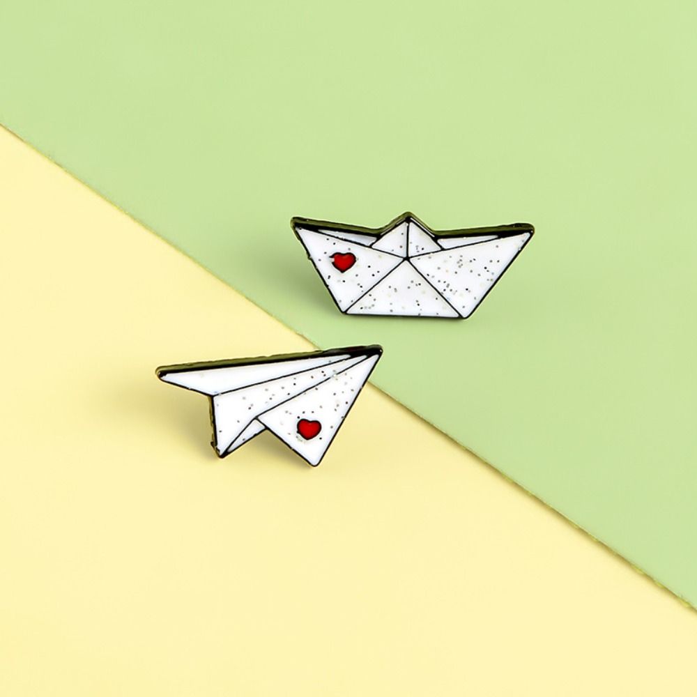 Boat Paper Plane Enamel Pins Dripping Oil  Cartoon   Party