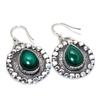 Серьги из серебра 925 пробы с драгоценным камнем малахитом ручной работы 1,38 дюйма JCE481-6