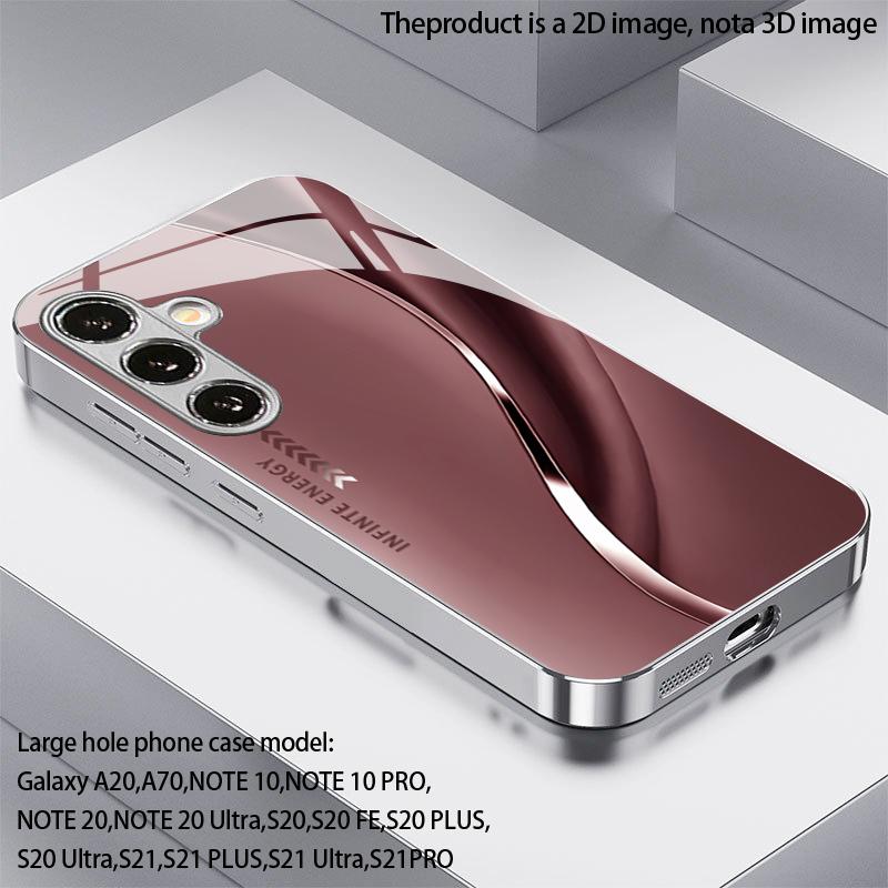 Чехол для телефона 2D с узором из розового атласа для Samsung S26 S25 S24 S23 S22 S21 S20 A56 A36 A16 - Защитная крышка из гальванического стекла