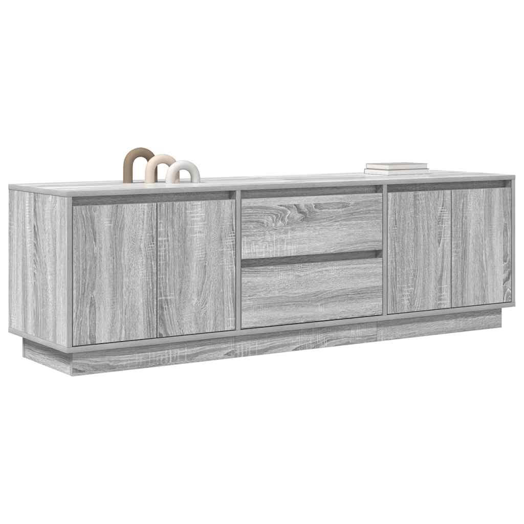 TV Stand with LED Lights Grey Sonoma 160.5x41x50 cm