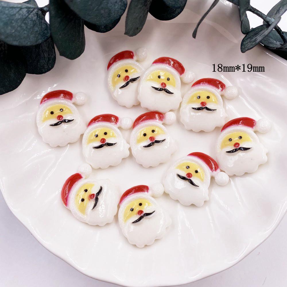 Красочные рождественские комбинированные фигурки из смолы с плоской спинкой, мультяшные фигурки, узор, сделай сам, скрапбук, художественный материал, орнамент