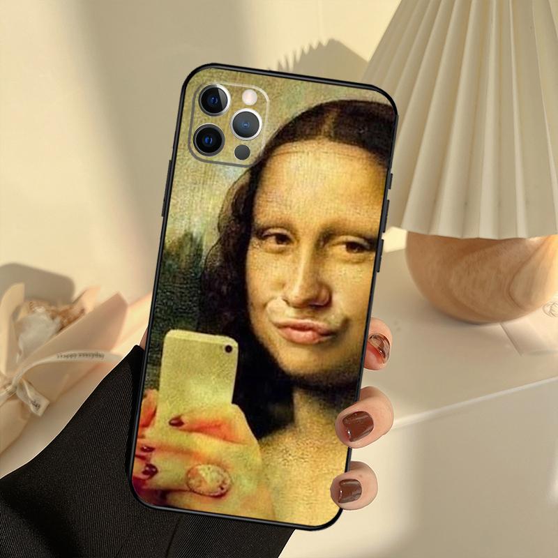 Leonardo da Vinci Mona Lisa Art Phone Case For iPhone 15 14 13 12 11 16 17 Pro Max 13 mini 15 16 Plus 16e 17 Air Cover Funda