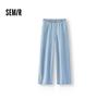 Женские джинсы Semir с кружевной отделкой и широкими штанинами
