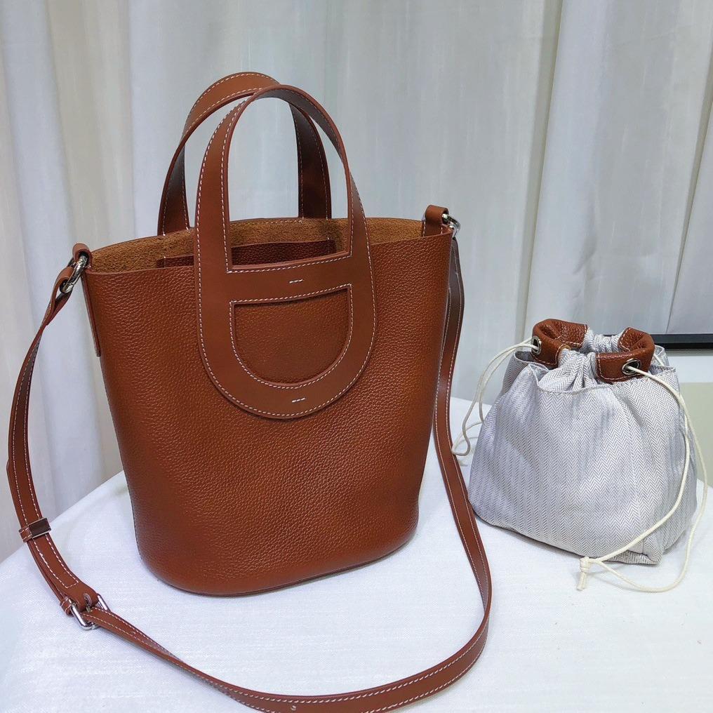 Fubao saddle leather pig nose vegetable basket bucket bag genuine leather women's bag single shoulder crossbody handbag