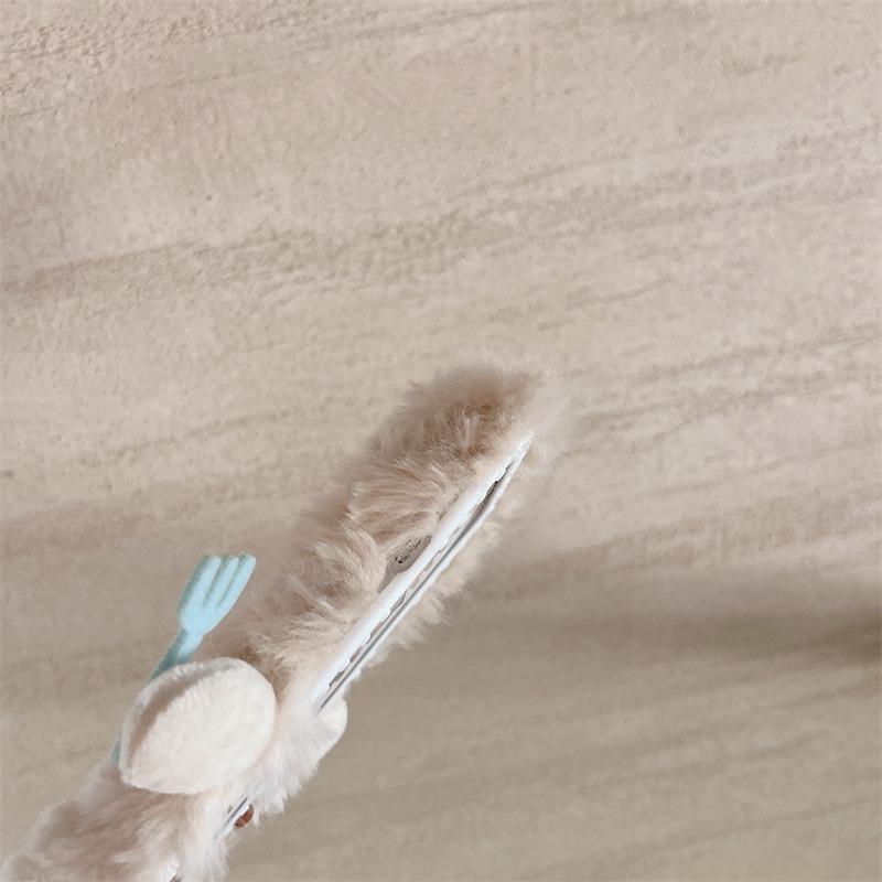 Мультяшный плюшевый чехол в виде фигурки вилки и ножа для Apple 12, 13, 14, 15 Promax, 16 - милый и устойчивый к падениям дизайн