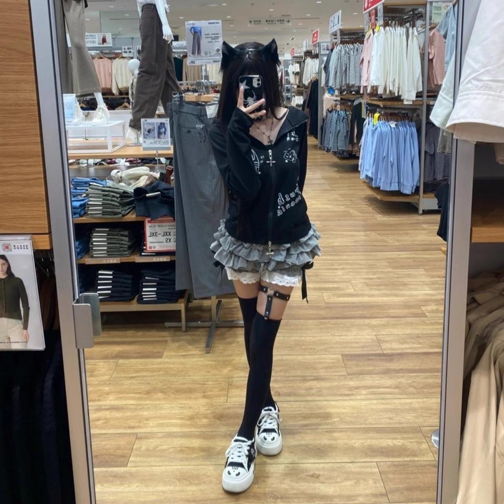 2KWEIRD Японский Милый Кошачьи Ушки E-Girls Слим Субкультура Универсальный Аниме Толстовки с Капюшоном С Длинным Рукавом