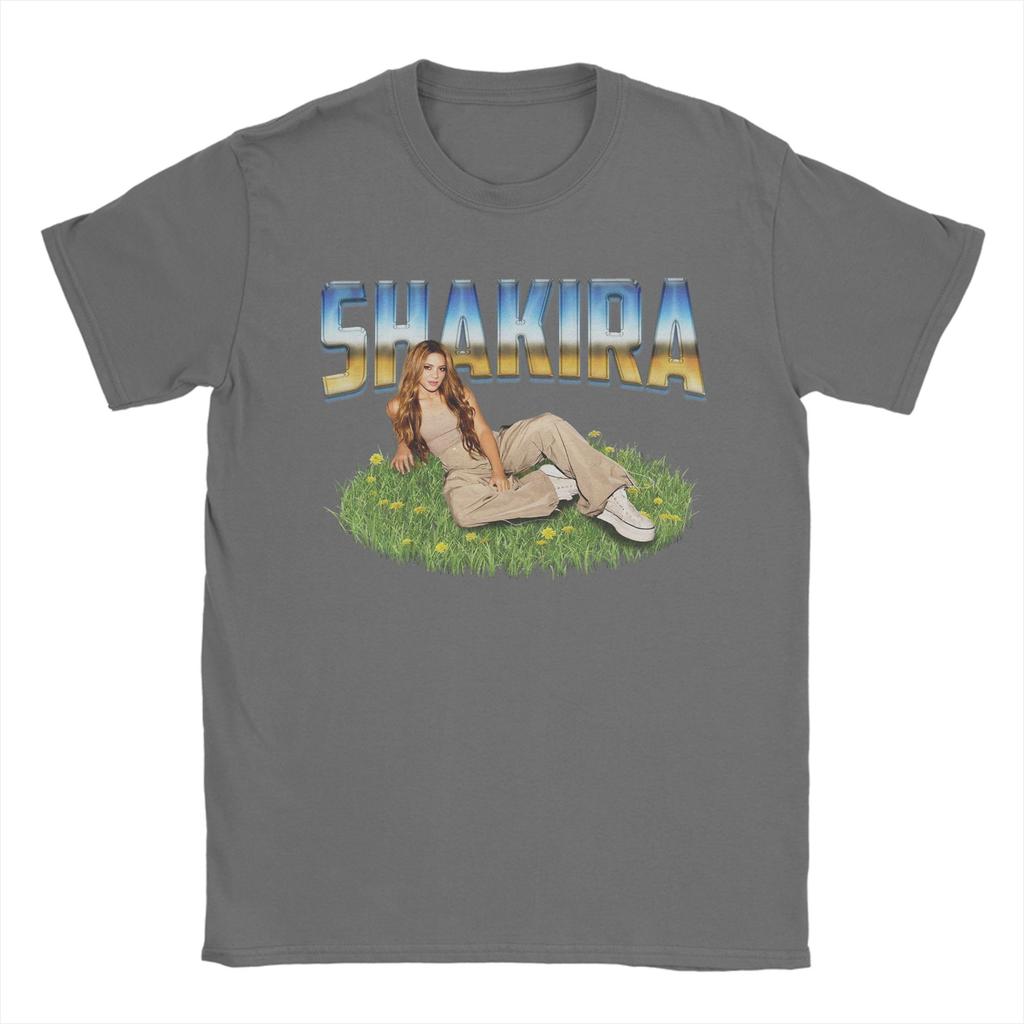 Vintage Singer Shakira TShirts for Unisex Round Collar Pure Cotton T Shirts Short Sleeve Tees Big Size Clothes