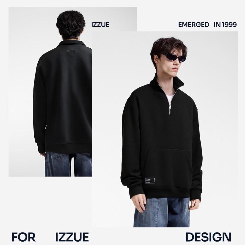 Izzueit Men's American Street Style Stand-Up Collar Sweatshirt