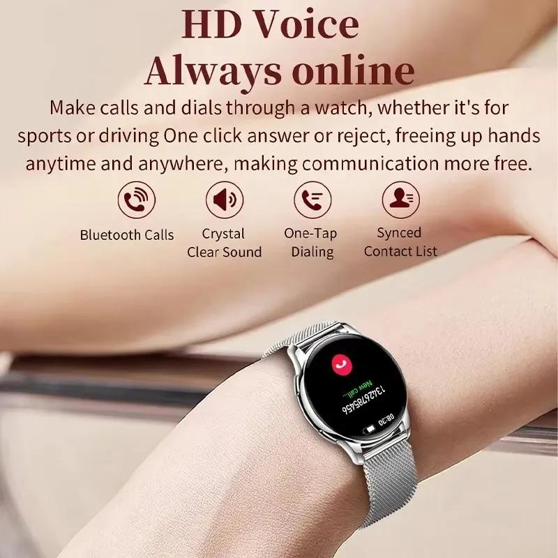 Умные часы SACOSDING для женщин(Ответить/позвонить), Фитнес-часы с монитором сердечного ритма/сна/SpO2, умные часы для Android/iPhone