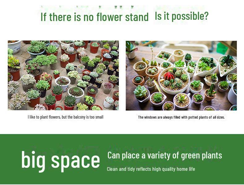 Складная многослойная подставка для цветов из бамбука: Внутренние и наружные экспозиции суккулентов и растений