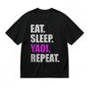 Женская удобная дышащая классическая футболка EAT SLEEP YAOI REPEAT графическая футболка