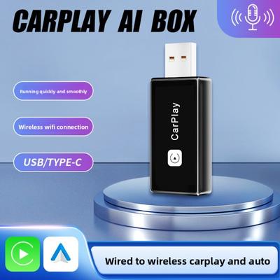 Беспроводной USB-адаптер CarPlay Преобразователь проводного CarPlay в беспроводной Android Auto 2 в 1 CarPlay Box для автомобиля