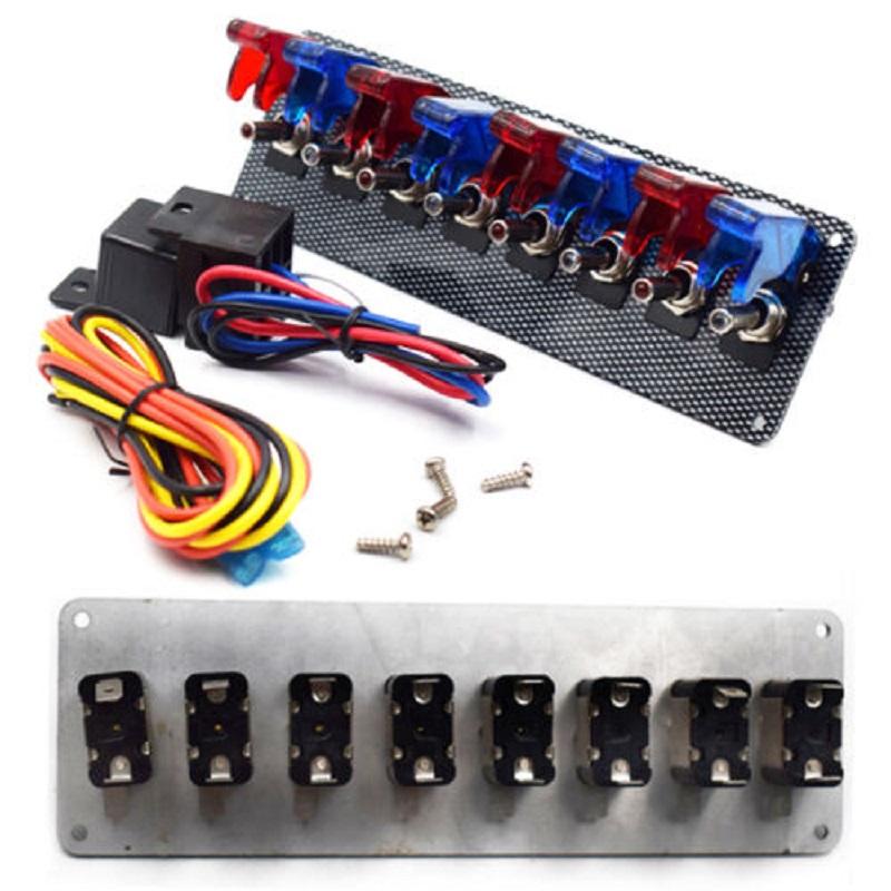 Универсальная панель переключателя зажигания для гоночных автомобилей 12 В, комплект кнопок автоматического запуска двигателя, красная и синяя светодиодная панель переключателей