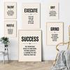 Картина на холсте Grind Hustle Success Talent Execute Grit Мотивационные постеры Принт Предпринимательство Вдохновляющие Настенные Домашний Офис Декор