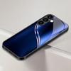 Синий текстурированный стеклянный чехол для телефона, подходящий для Samsung Galaxy S26 S25 S24 S23 S22 S20 FE/Ultra/Plus, противоударная задняя крышка