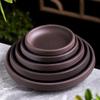 Zisha Ceramic Round Bonsai Pot Drip Tray Set