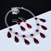 Garnet Set, Garnet Gemstone Handmade 925 Sterling Silver Garnet Earring Necklace Set For Women Necklace For Gifts Valentine Gifts