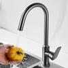 Stainless Steel Thickened Kitchen Faucet Large Bent Pipe Single Handle Hot And Cold Mixer Water Tap Bathroom Faucet