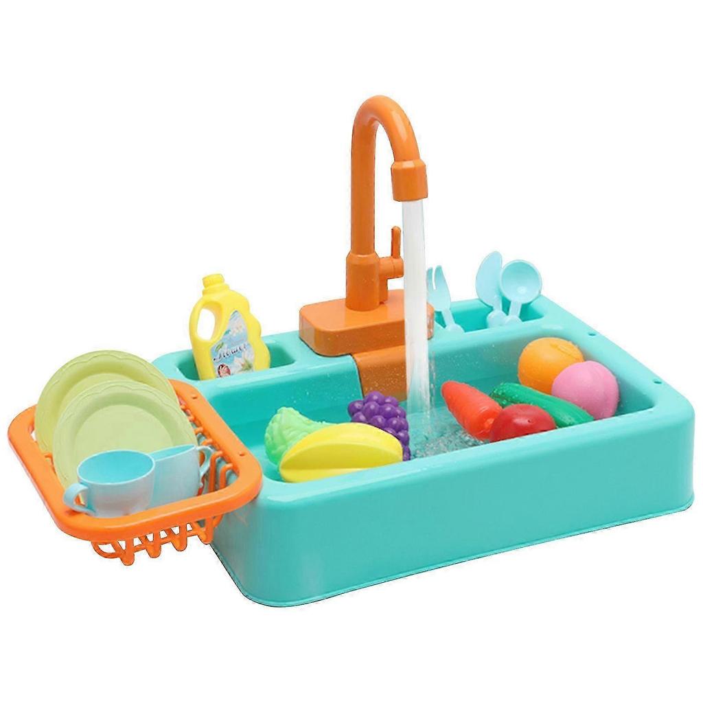 Analog Electric Dishwasher Sink Children's Role Playing Kitchen Set Toys Kids Toy Pretend Play Accessory [jkw]