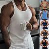 Rib Knitted Man Vests Summer Casual O-Neck Sleeveless Slim Stretch Sporty Tank Tops