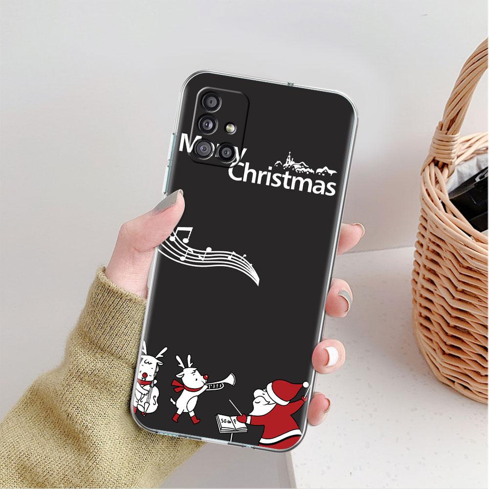 Merry Christmas In Winter Clear Case For Samsung Galaxy A52 A12 A51 A32 A21s A71 A32 A22 50 A70 A31 A72 5G Phone Cover
