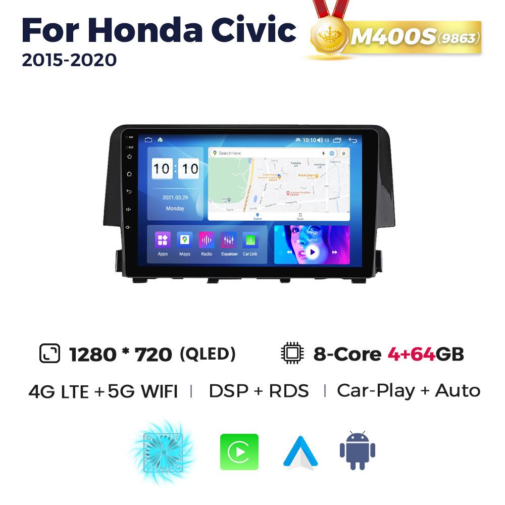 8Core 8+256G Car Radio Android Multimedia Player For Honda Civic 10 FC FK 2015-2020 GPS BT Audio Stereo Auto Intelligent Systems