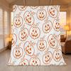 Thick Warm Flannel Blanket | Soft Skin-friendly Pumpkin Collection for Christmas & Halloween, Warm Breathable Home Throw for Bedroom Living Room