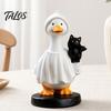 Фигурка гуся Talos на Хэллоуин, Смоляное украшение в виде шляпы ведьмы, Милая статуэтка призрака для стола, каминной полки, полки, Праздничное украшение