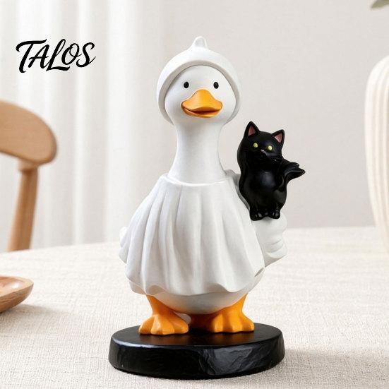 Фигурка гуся Talos на Хэллоуин, Смоляное украшение в виде шляпы ведьмы, Милая статуэтка призрака для стола, каминной полки, полки, Праздничное украшение